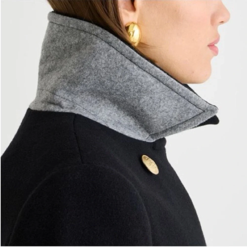 J. Crew Warwick Topcoat Italian Stadium Cloth Nello Gori Wool Blend 10 Petite - Picture 3 of 11
